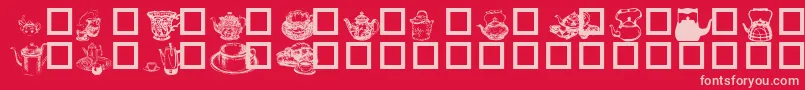 TeaTimeI Font – Pink Fonts on Red Background