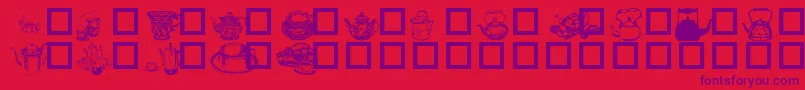Шрифт TeaTimeI – фиолетовые шрифты на красном фоне