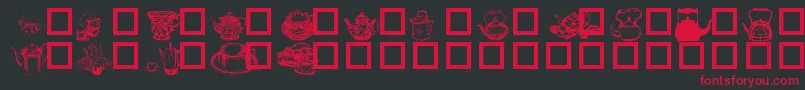 フォントTeaTimeI – 黒い背景に赤い文字