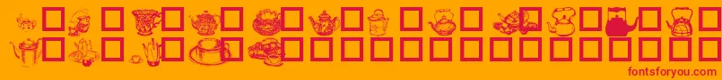 Шрифт TeaTimeI – красные шрифты на оранжевом фоне