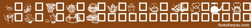 フォントTeaTimeI – 茶色の背景に白い文字