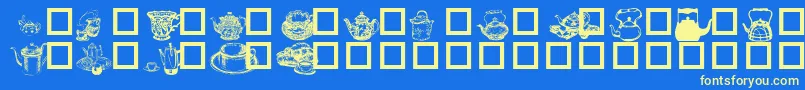 TeaTimeI Font – Yellow Fonts on Blue Background