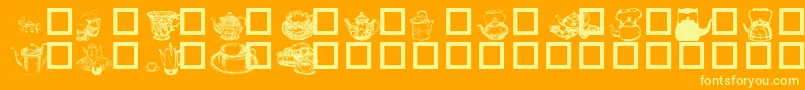 TeaTimeI Font – Yellow Fonts on Orange Background