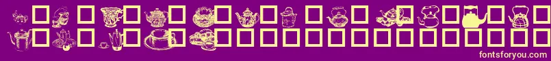 Fonte TeaTimeI – fontes amarelas em um fundo roxo