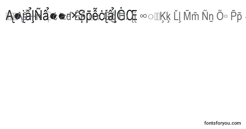 Czcionka ArialNarrowSpecialG2 – alfabet, cyfry, specjalne znaki