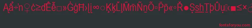 ArialNarrowSpecialG2-fontti – punaiset fontit mustalla taustalla