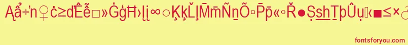 Czcionka ArialNarrowSpecialG2 – czerwone czcionki na żółtym tle