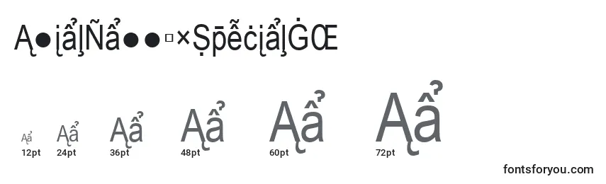 ArialNarrowSpecialG2 Font Sizes