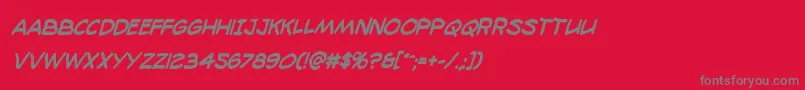 98bottlesboldcondital Font – Gray Fonts on Red Background
