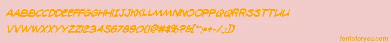 98bottlesboldcondital Font – Orange Fonts on Pink Background