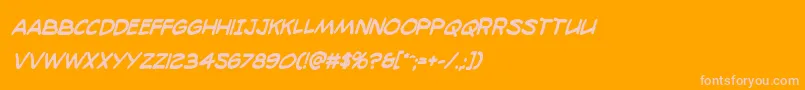 98bottlesboldcondital-Schriftart – Rosa Schriften auf orangefarbenem Hintergrund