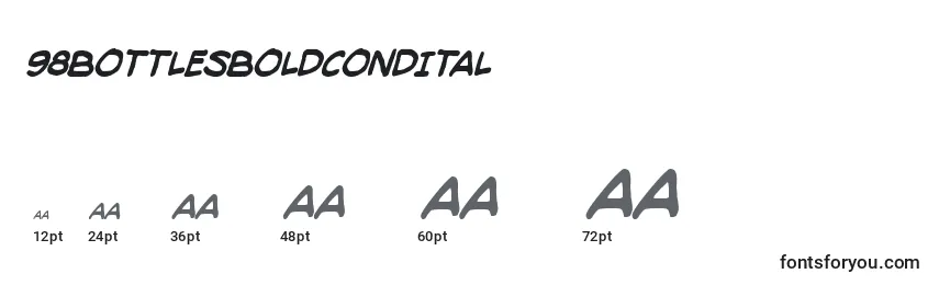 98bottlesboldcondital Font Sizes