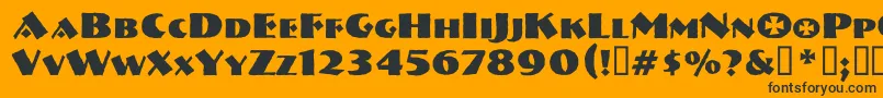 Vtnervouzreichboots-Schriftart – Schwarze Schriften auf orangefarbenem Hintergrund