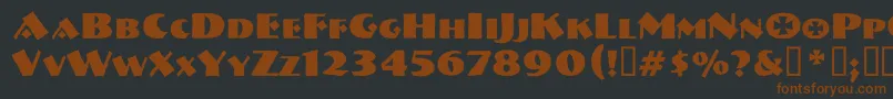 Vtnervouzreichboots-Schriftart – Braune Schriften auf schwarzem Hintergrund
