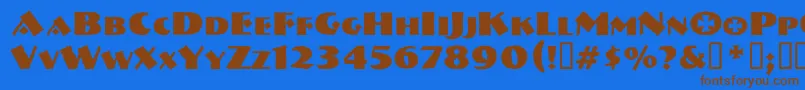 Vtnervouzreichboots Font – Brown Fonts on Blue Background
