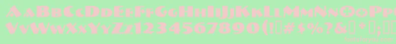 フォントVtnervouzreichboots – 緑の背景にピンクのフォント