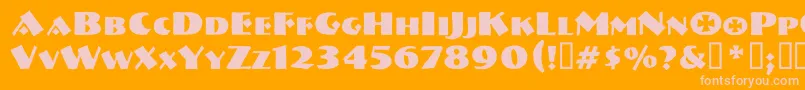 フォントVtnervouzreichboots – オレンジの背景にピンクのフォント