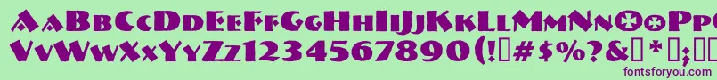 Vtnervouzreichboots Font – Purple Fonts on Green Background