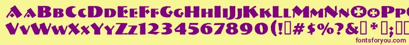 More about Vtnervouzreichboots Font Vtnervouzreichboots Font – Purple Fonts on Yellow Background