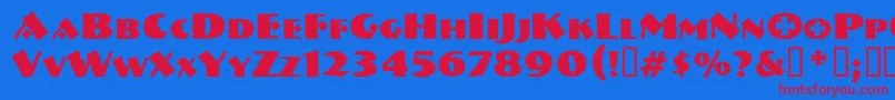 More about Vtnervouzreichboots Font Vtnervouzreichboots Font – Red Fonts on Blue Background