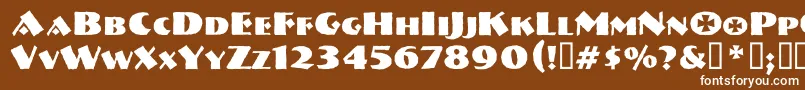 Vtnervouzreichboots-Schriftart – Weiße Schriften auf braunem Hintergrund