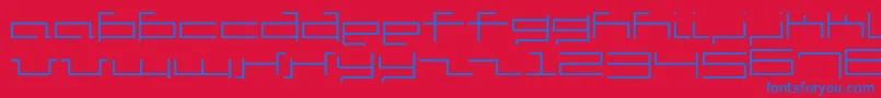 V5Cuadra2Slim Font – Blue Fonts on Red Background