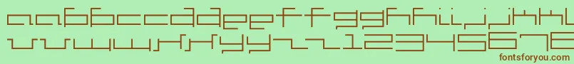 V5Cuadra2Slim Font – Brown Fonts on Green Background