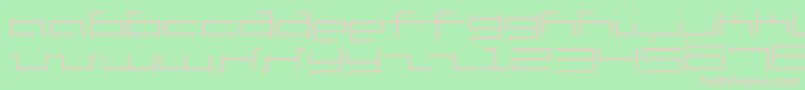 フォントV5Cuadra2Slim – 緑の背景にピンクのフォント
