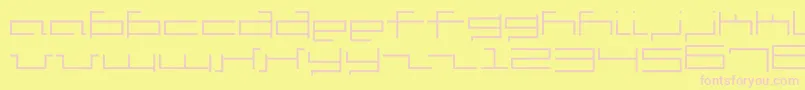V5Cuadra2Slim-fontti – vaaleanpunaiset fontit keltaisella taustalla