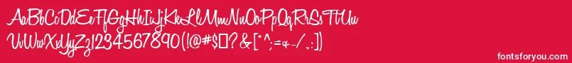 フォントHoneyscript Semibold – 赤い背景に白い文字