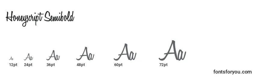 Honeyscript Semibold Font Sizes