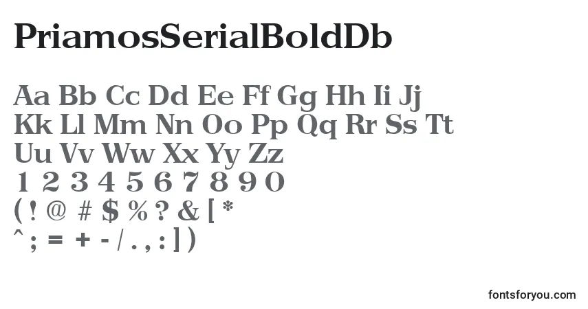 Шрифт PriamosSerialBoldDb – алфавит, цифры, специальные символы