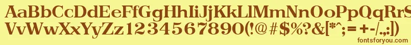 Шрифт PriamosSerialBoldDb – коричневые шрифты на жёлтом фоне