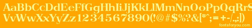 PriamosSerialBoldDb-Schriftart – Gelbe Schriften auf orangefarbenem Hintergrund