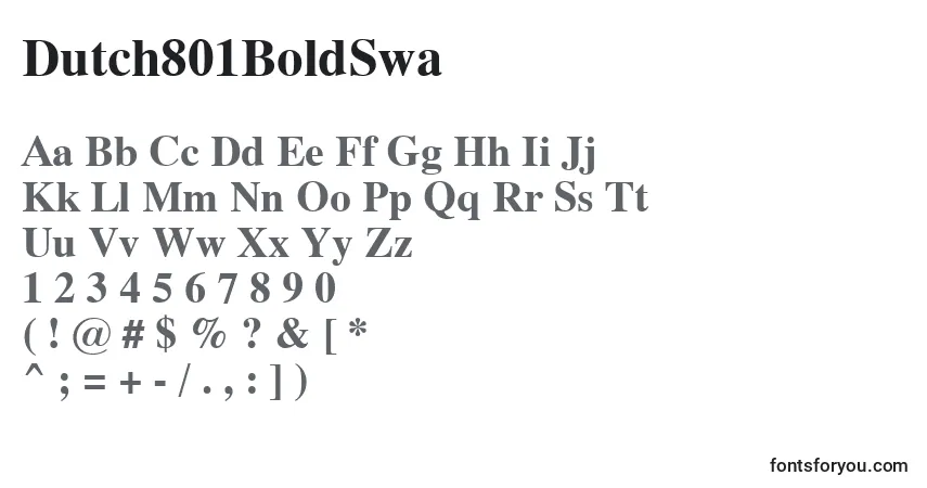 A fonte Dutch801BoldSwa – alfabeto, números, caracteres especiais