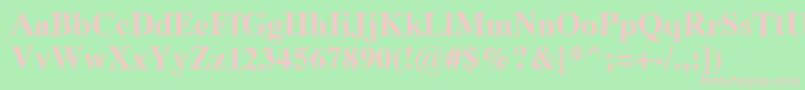 Dutch801BoldSwa-fontti – vaaleanpunaiset fontit vihreällä taustalla
