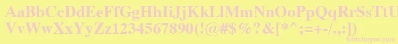 Dutch801BoldSwa Font – Pink Fonts on Yellow Background