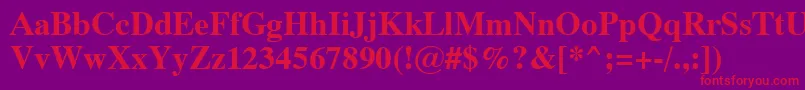 Dutch801BoldSwa Font – Red Fonts on Purple Background