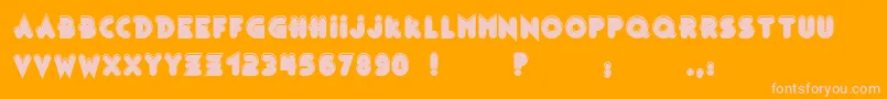 BonusShinyOutlineBc Font – Pink Fonts on Orange Background