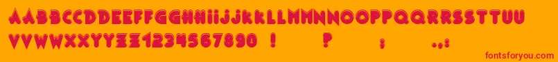 BonusShinyOutlineBc Font – Red Fonts on Orange Background