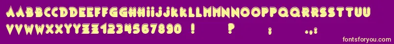 BonusShinyOutlineBc Font – Yellow Fonts on Purple Background