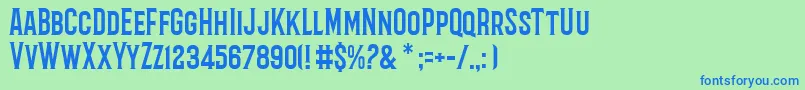 Barbaro Font – Blue Fonts on Green Background