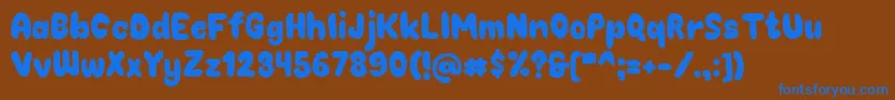 Chokoplain Font – Blue Fonts on Brown Background