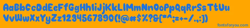 Chokoplain Font – Blue Fonts on Orange Background