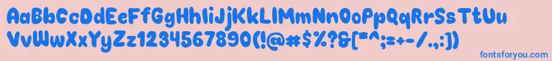 Chokoplain Font – Blue Fonts on Pink Background