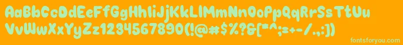 Chokoplain Font – Green Fonts on Orange Background