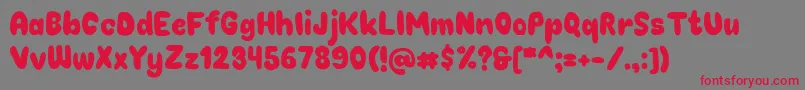 Chokoplain Font – Red Fonts on Gray Background