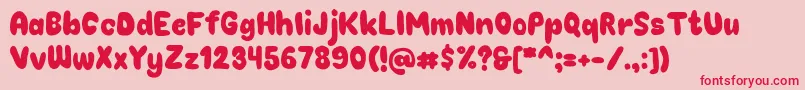Chokoplain Font – Red Fonts on Pink Background