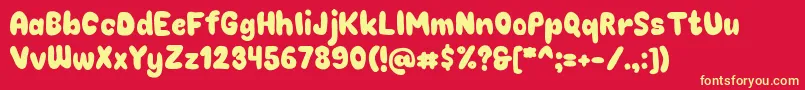 Chokoplain Font – Yellow Fonts on Red Background