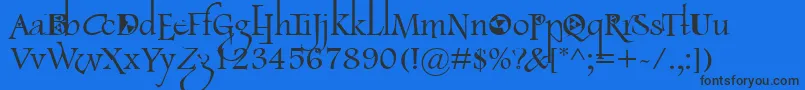 LancasterFootlight Font – Black Fonts on Blue Background